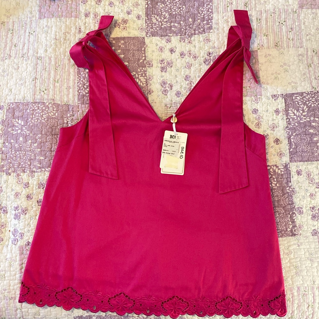 Nwt Ted Baker Fuscia Colored Sleeveless Top- Sz 10